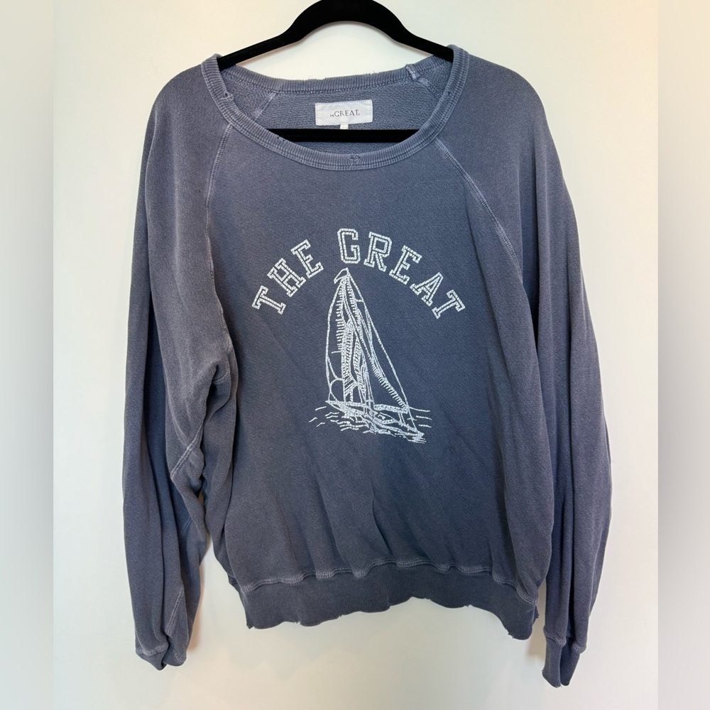 THE GREAT - SAIL CREWNECK - NAVY